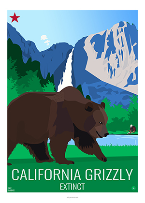 Eric Garence artiste Niçois grizzly claifornia goldrush usa indians flag kids WWF