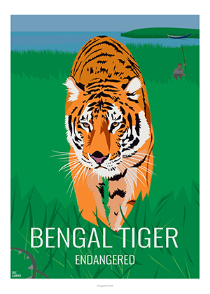 Eric Garence artiste Niçois bengal extinct Tiger Tigre Artwork Bangladesh WWF wild life Kids human
